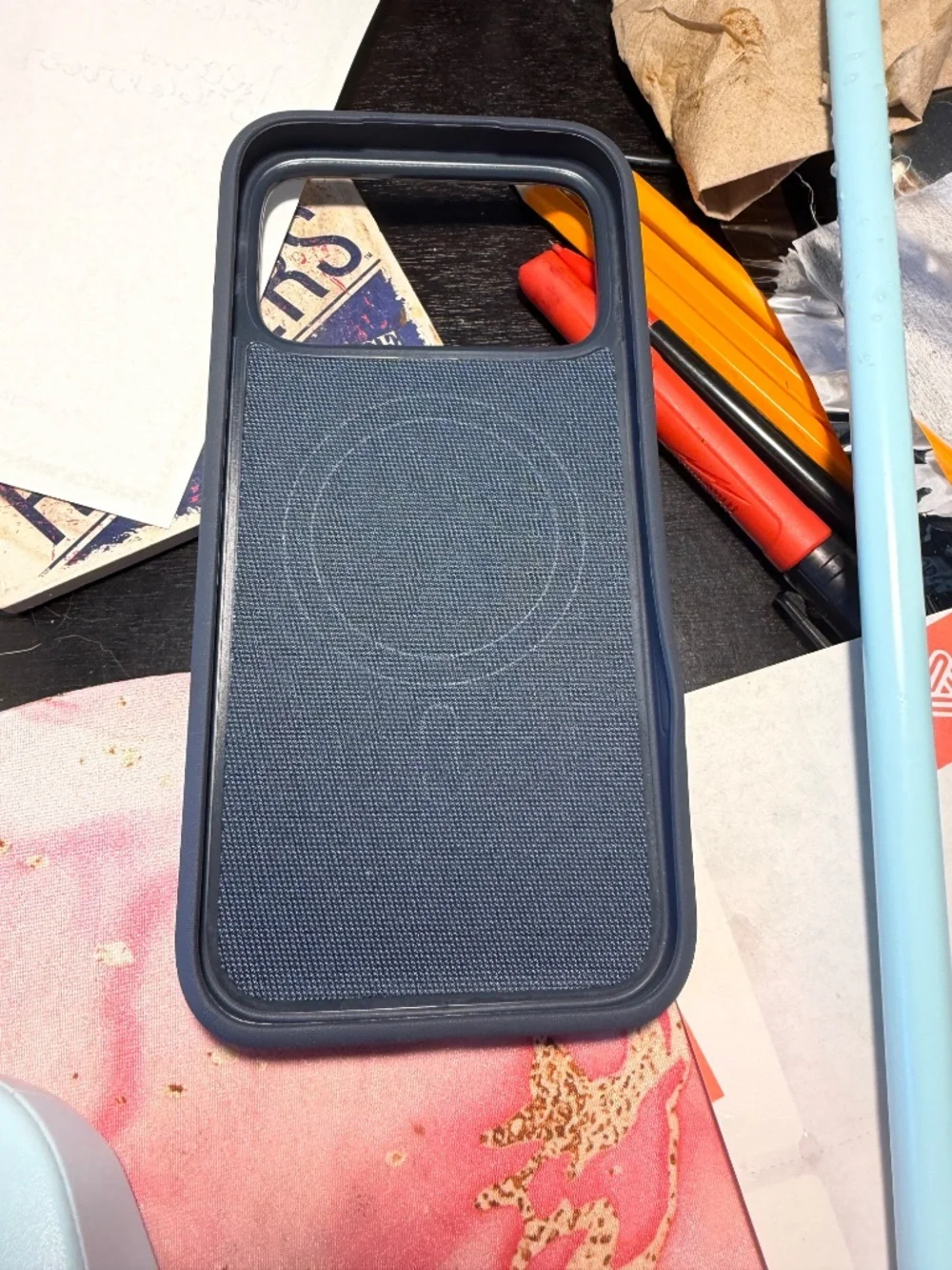iPhone 17 Pro Max Magnetic Textured Shockproof Case - Blue